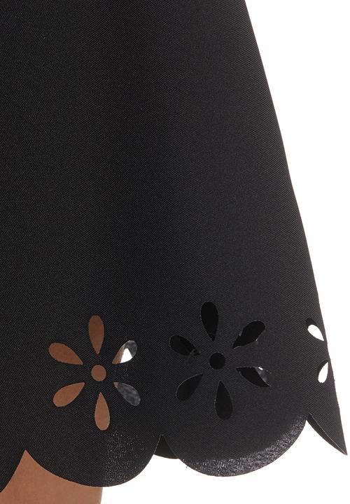 c(inch) - Laser-cut Mini Skirt Black