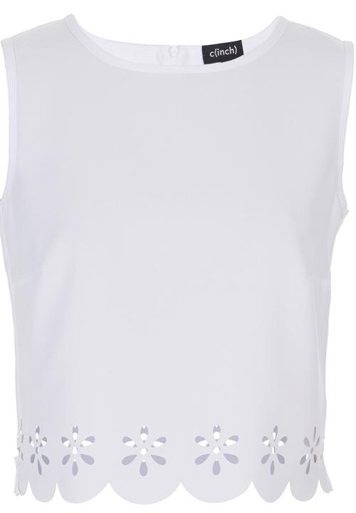 c(inch) - Laser-cut Crop Tank White