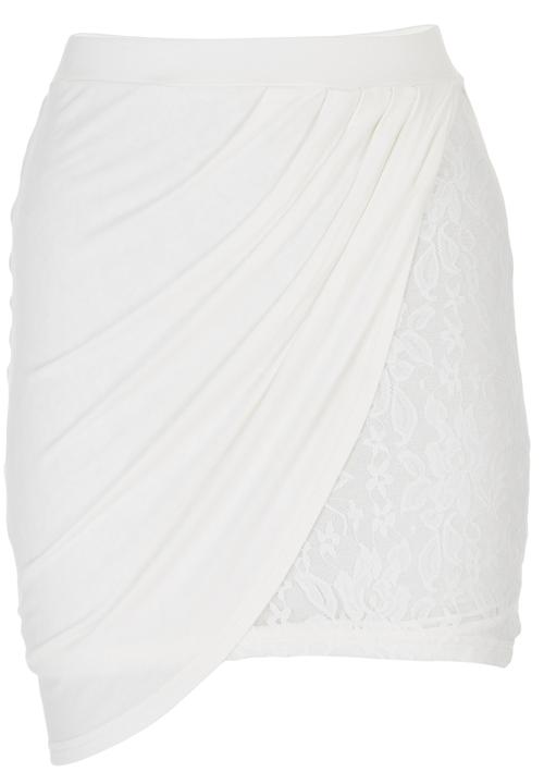 c(inch) - Mini Skirt with Drape Detail Milk