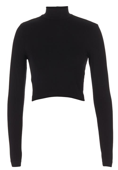 c(inch) - High-neck Crop Top Black