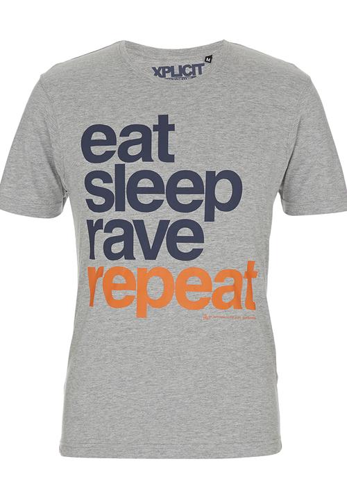 Xplicit - Rave Repeat T-shirt Grey