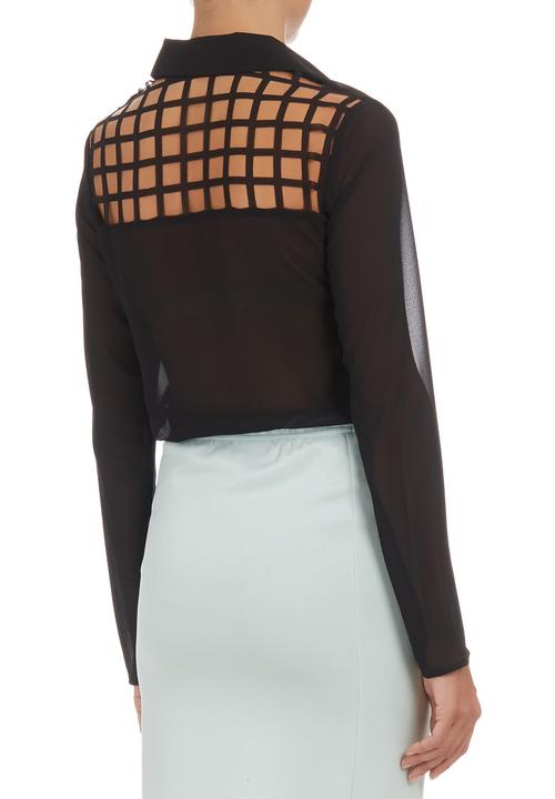 c(inch) - Square-detail Shirt Black