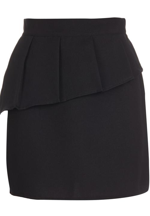 edge - High-waist Mini Skirt with Frill Black
