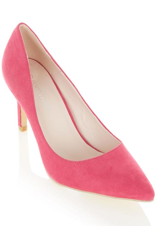 pink midi heels