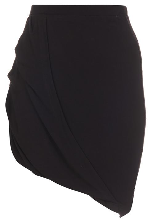 c(inch) - Draped Midi Skirt Black