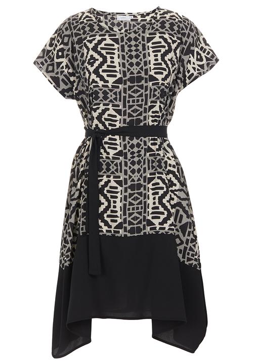 Isabel de Villiers - Colourblock Dress with Belt Multi-colour