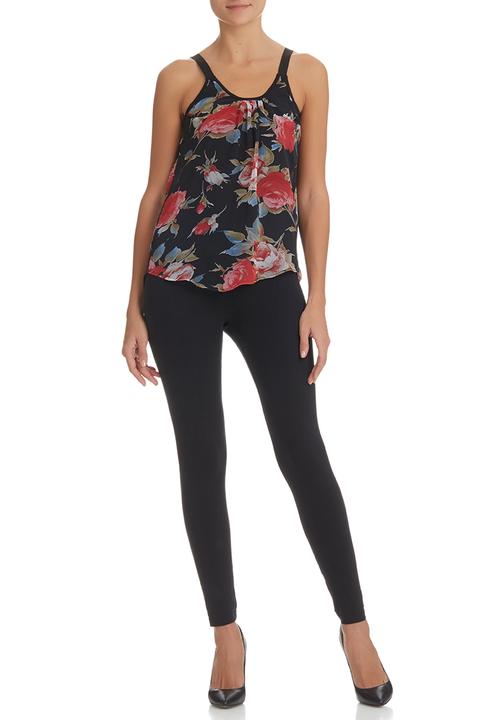 STYLE REPUBLIC - Floral Camisole Black