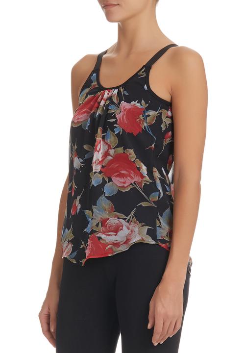 STYLE REPUBLIC - Floral Camisole Black