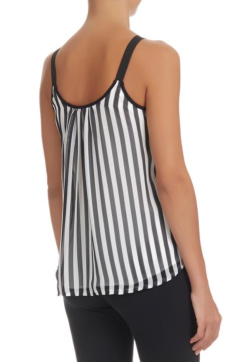 STYLE REPUBLIC - Stripe Camisole Black/White Black and White