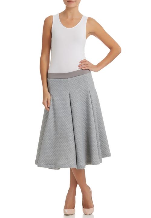 Gert-Johan Coetzee - Flare Skirt with Panels Grey Mid Grey