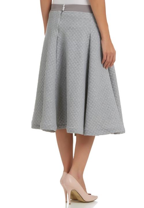 Gert-Johan Coetzee - Flare Skirt with Panels Grey Mid Grey