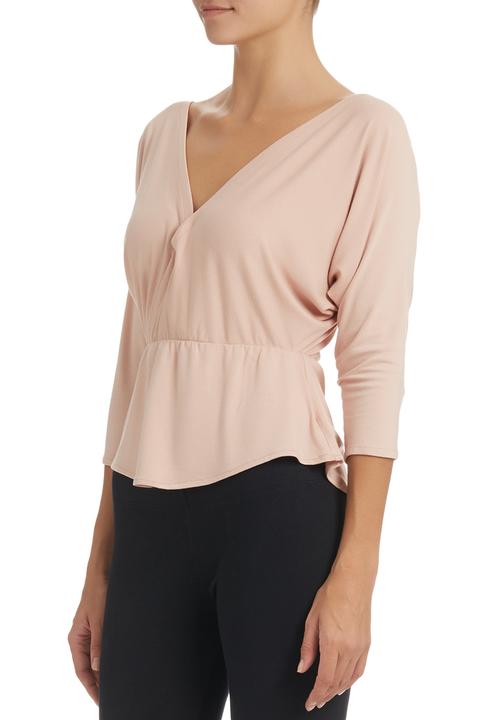 Gert-Johan Coetzee - Cowl-sleeve Wrap Top Pink Mid Pink