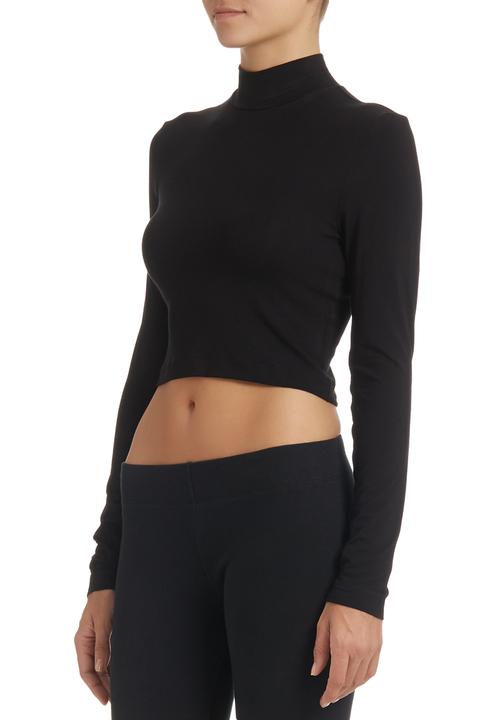 c(inch) - High-neck Crop Top Black
