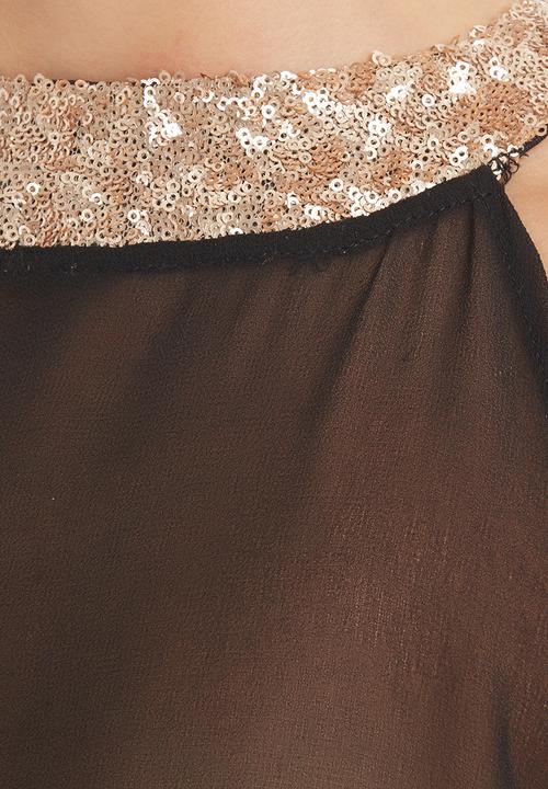 c(inch) - Sequins Blouse Black