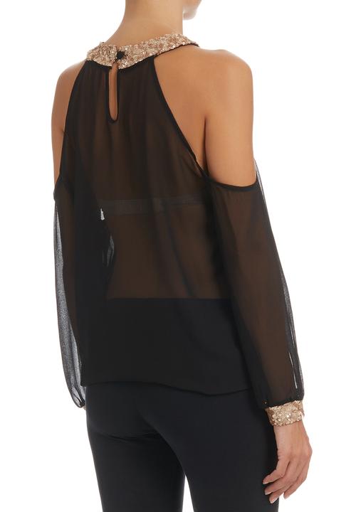 c(inch) - Sequins Blouse Black