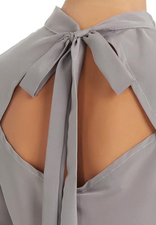 STYLE REPUBLIC - Grey open back blouse Grey