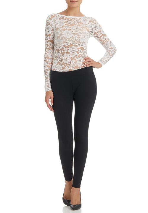Paige Smith - Long-sleeve Lace Bodysuit Ivory