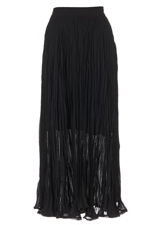 edit - Pleated Maxi Skirt Black