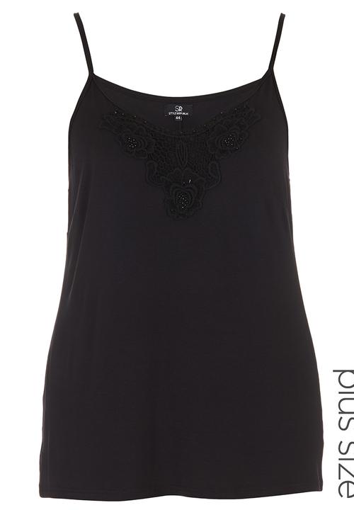 STYLE REPUBLIC - Embelished Camisole Black