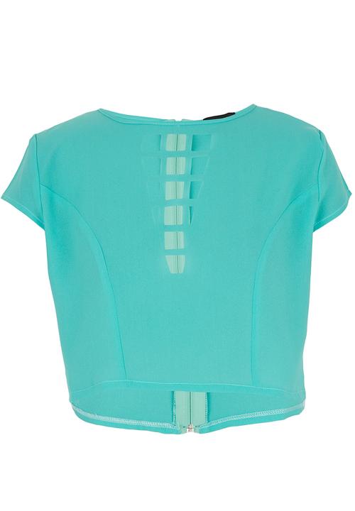 c(inch) - Blouse with  Square Detail Light Green Light Green