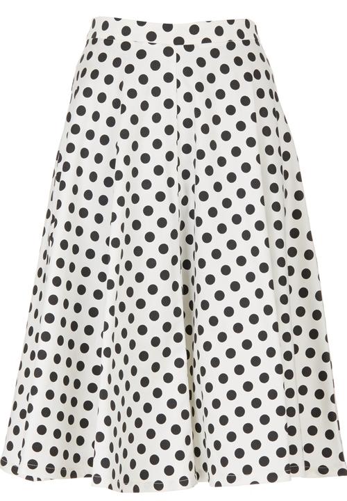 c(inch) - Flare Midi Skirt Black/White Black and White