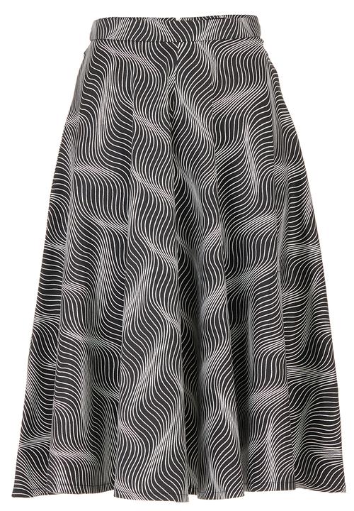c(inch) - Flare Midi Skirt Black/White Black and White