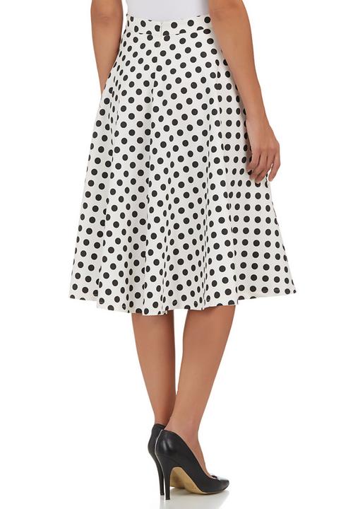 c(inch) - Flare Midi Skirt Black/White Black and White
