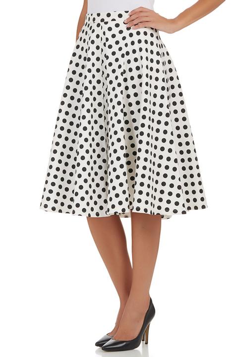 c(inch) - Flare Midi Skirt Black/White Black and White