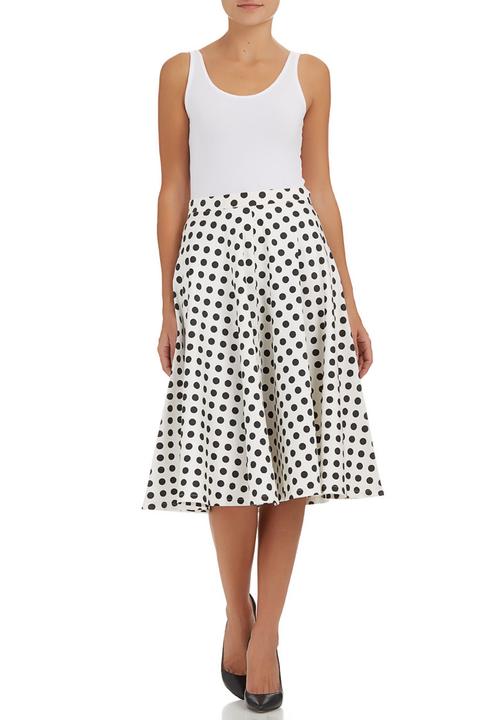 c(inch) - Flare Midi Skirt Black/White Black and White