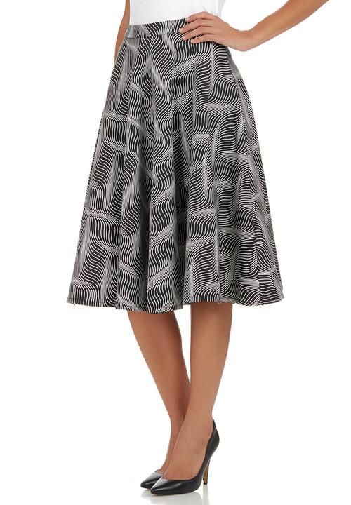 c(inch) - Flare Midi Skirt Black/White Black and White