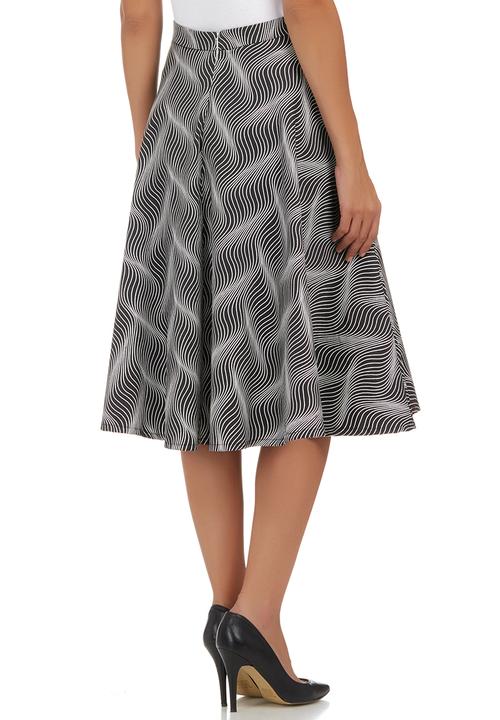 c(inch) - Flare Midi Skirt Black/White Black and White
