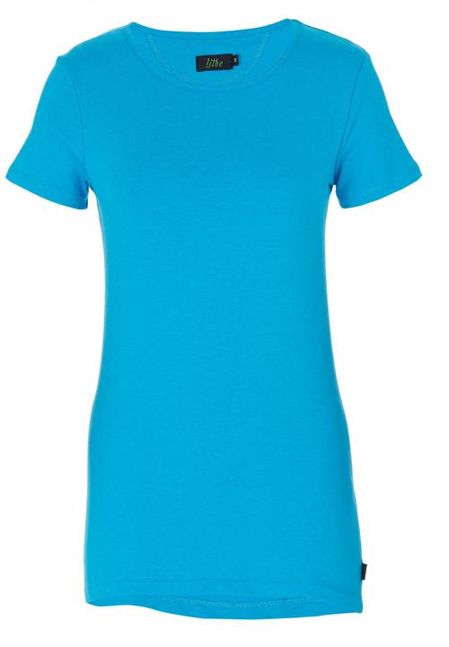 Lithe - Basic T-shirt with Ruching Detail Mid Blue  Mid Blue
