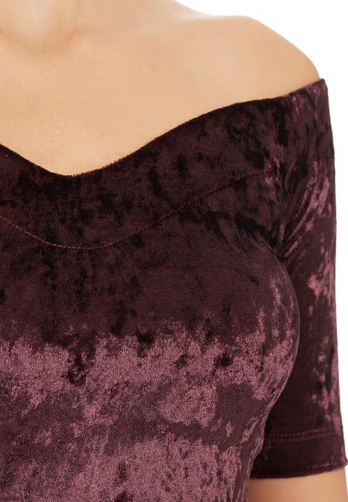 STYLE REPUBLIC - Wine sweetheart off the shoulder top Dark Red