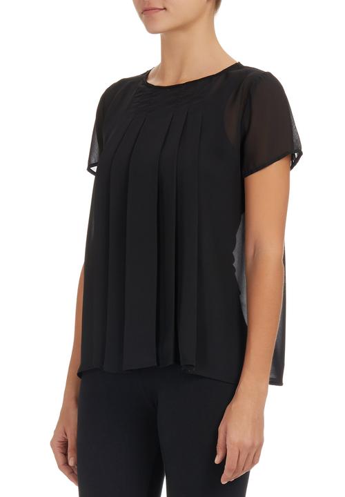 edit - Pleated Blouse Black