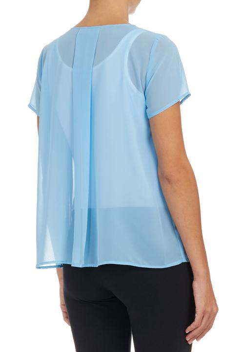 edit - Pleated Blouse Mid Blue  Mid Blue