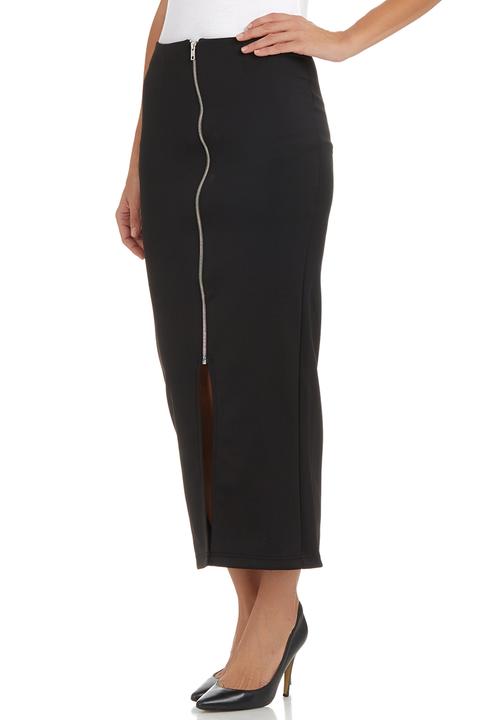 STYLE REPUBLIC - Zip-front Tube Skirt Black