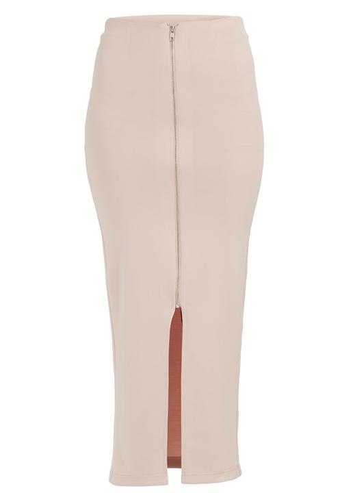 STYLE REPUBLIC - Zip-front Tube Skirt Nude