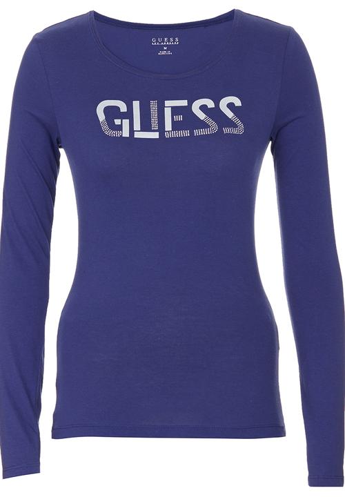 GUESS - Long-sleeve Logo T-shirt Navy