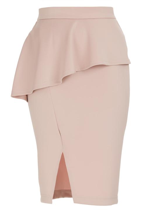 STYLE REPUBLIC - Peplum Midi Skirt Pale Pink Pale Pink