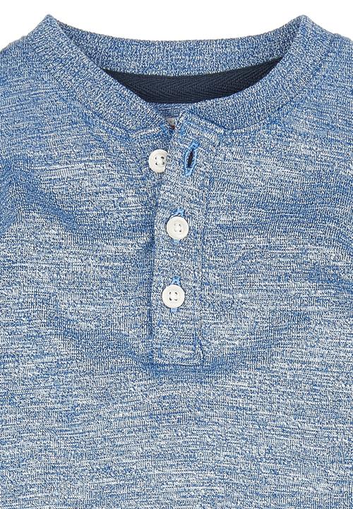 Next - Blue grandad t-shirt Mid Blue