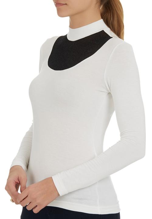 STYLE REPUBLIC - High-neck Inset T-shirt Milk