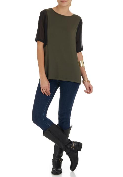 STYLE REPUBLIC - Fatigue inset t-shirt Green (dark green)