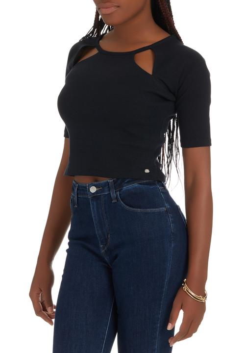 GUESS - Cut-out Crop Top Black