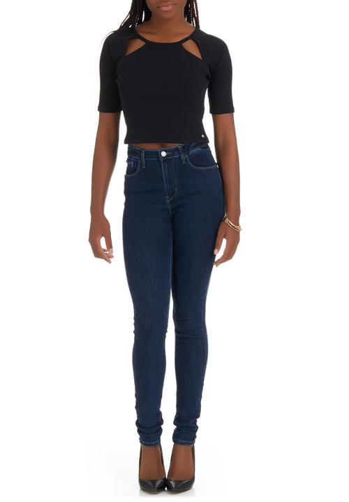 GUESS - Cut-out Crop Top Black