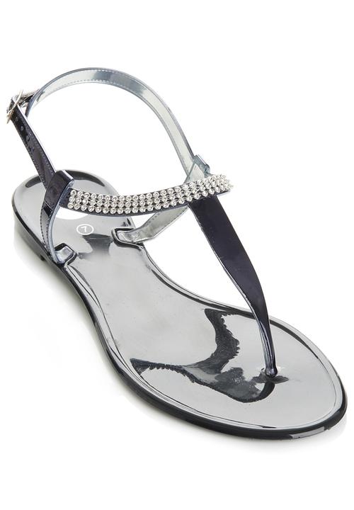 black diamante jelly sandals