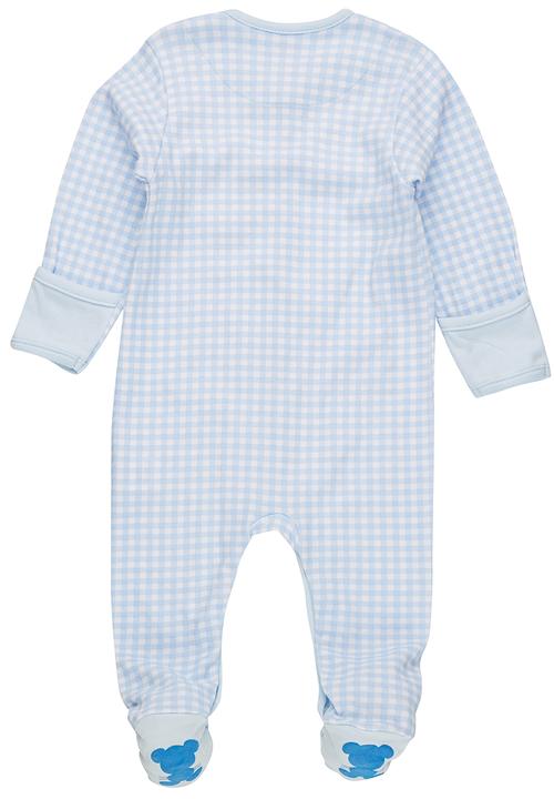 Baby Corner - Check Patterned Sleepsuit Blue and White