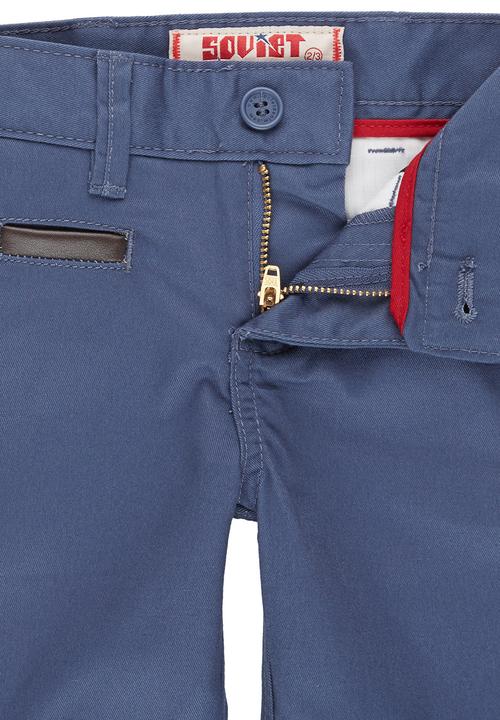 SOVIET - Boys Shorts with PU Trim Mid Blue