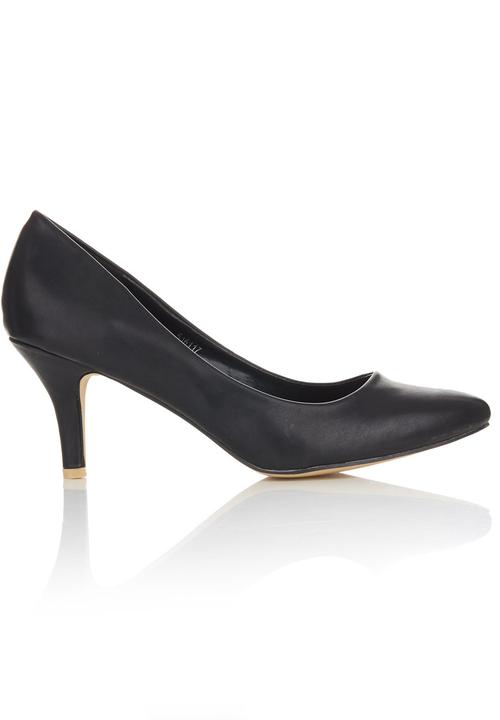 Midi Heel Court Shoes Black Footwork 