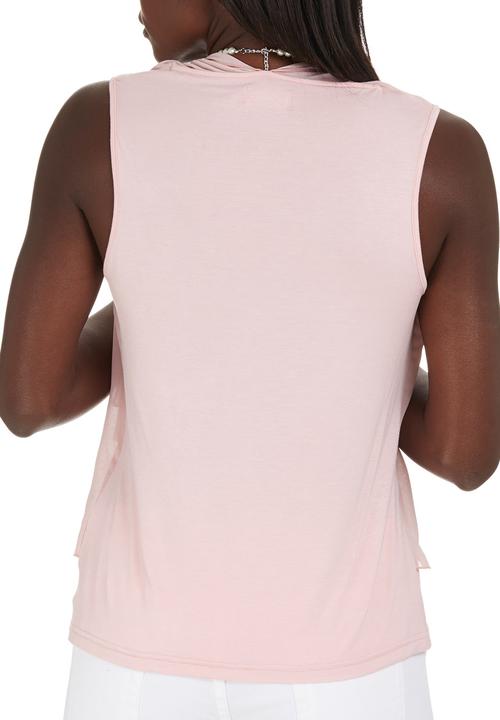 edit - Chiffon Overlay Blouse Pale Pink