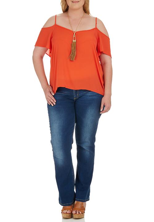 STYLE REPUBLIC PLUS - Cold Shoulder Cami Orange
